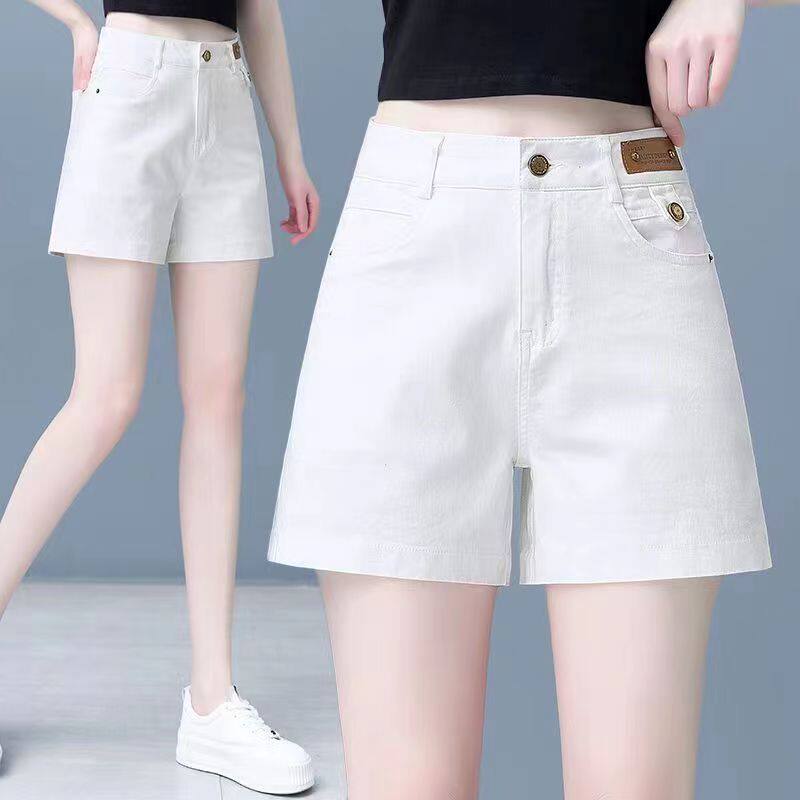 女士高腰牛仔短裤2025夏季新款薄款四分裤宽松弹力显瘦外显瘦热裤
