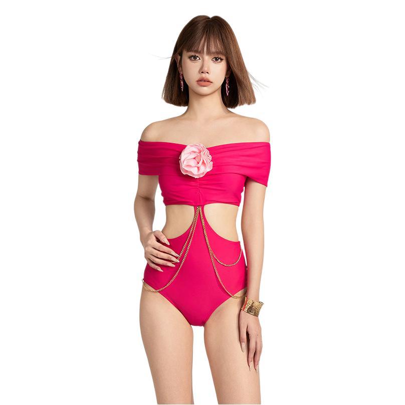 2026新款日韩夏季连体泳衣女泡温泉长裙沙滩度假套装泳装女比基尼