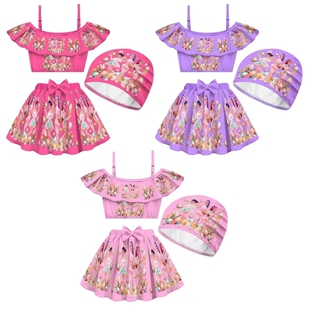 Demon Kpop Hunters儿童泳衣高弹力吊带泳帽泳衣 猎魔女团 新款