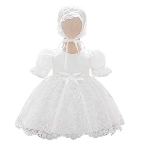 2026新款欧美婴童洗礼服洋气蕾丝公主裙baby蓬蓬裙帽裙宝宝满
