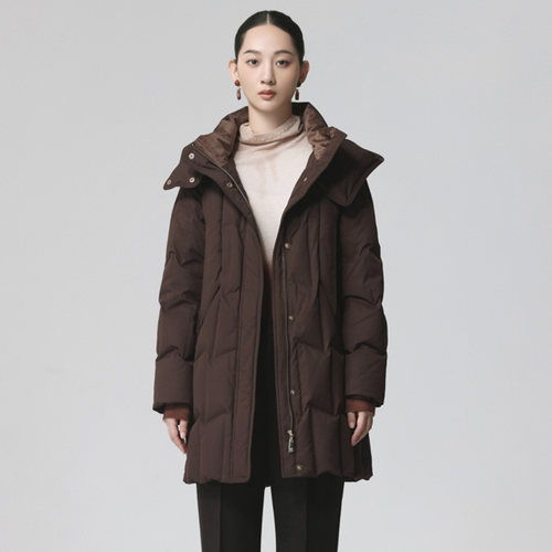 白鹅绒连帽加厚保暖外套女羽绒服