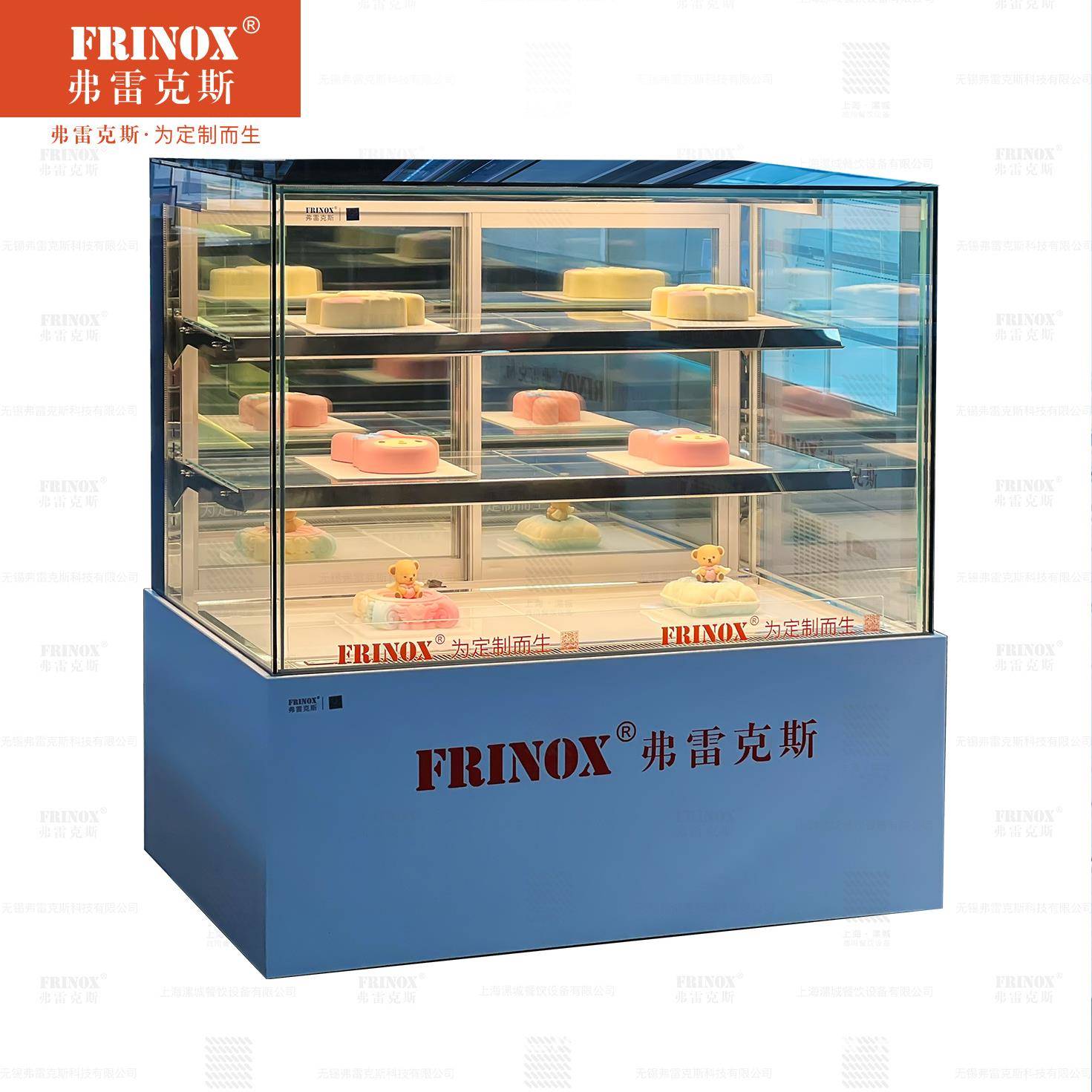 商用蛋糕冷藏保鲜单层直角冷柜西点柜无边框甜品糕点展示柜