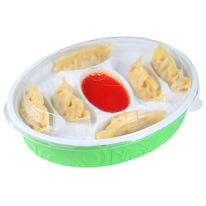 喜家德饺子打包盒外卖熟分隔商用盒水饺高档一次性盒饺子双层饺子