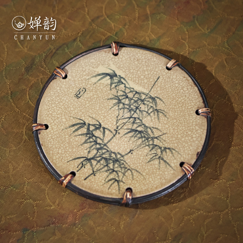 婵韵溪元茶事壶承青竹松影藤圆栖游壶承茶承复古茶具配件小田甄选图片