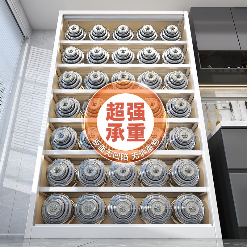 家用厨房收纳柜多层落地柜推拉门橱柜微波炉置物架多功能储物柜子