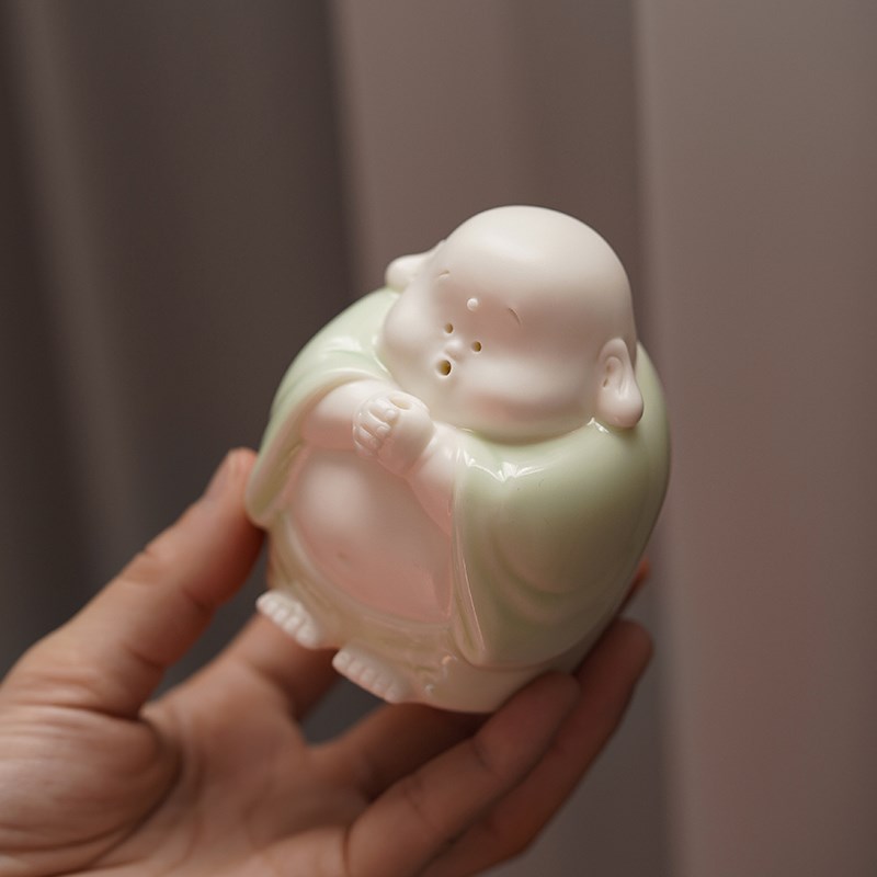 创意中式弥勒佛陶瓷摆件大肚招财笑佛家居客厅桌面装饰工艺品摆放