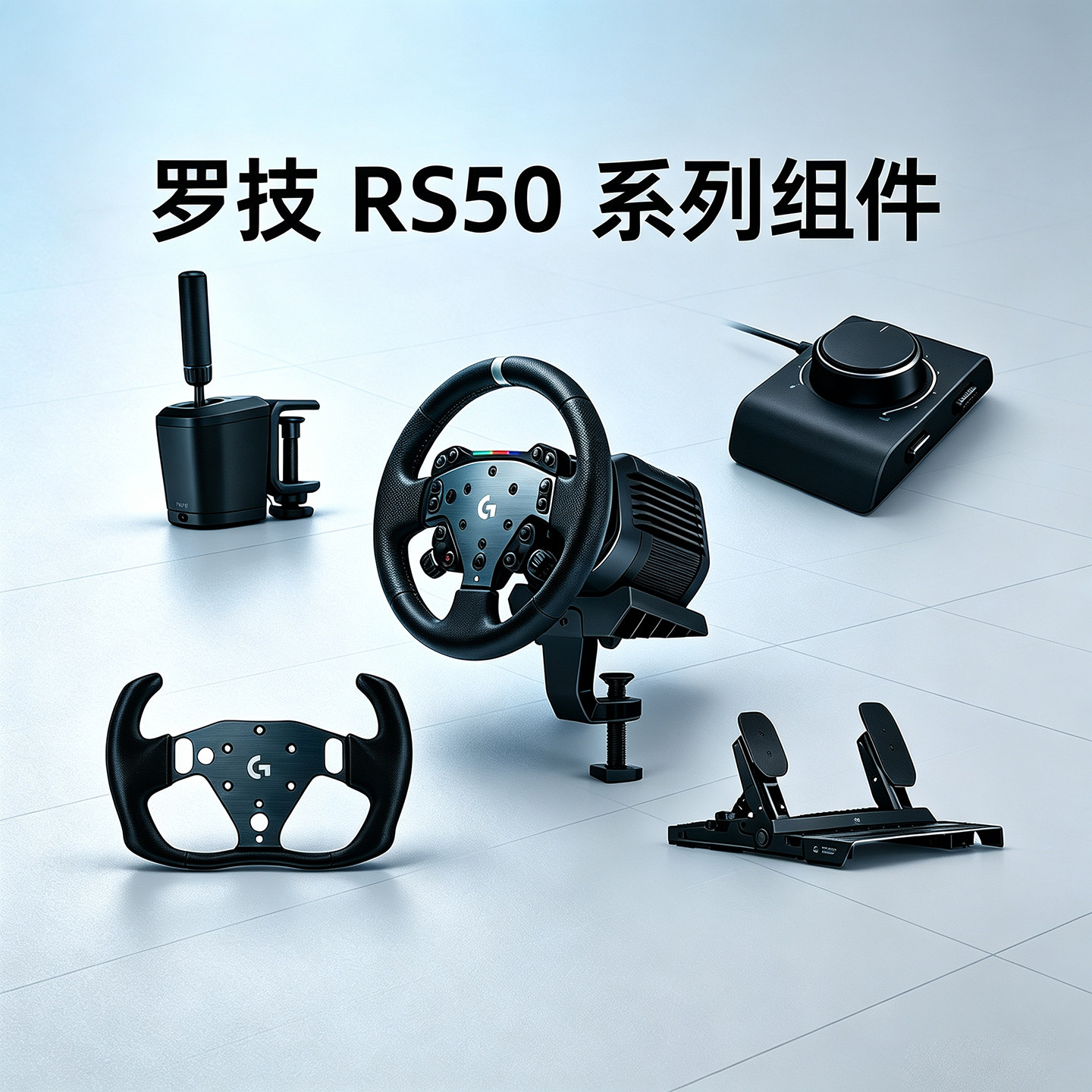 罗技RS50方向盘系列配件踏板手排挡离合手刹控制器直驱变速器PC图片