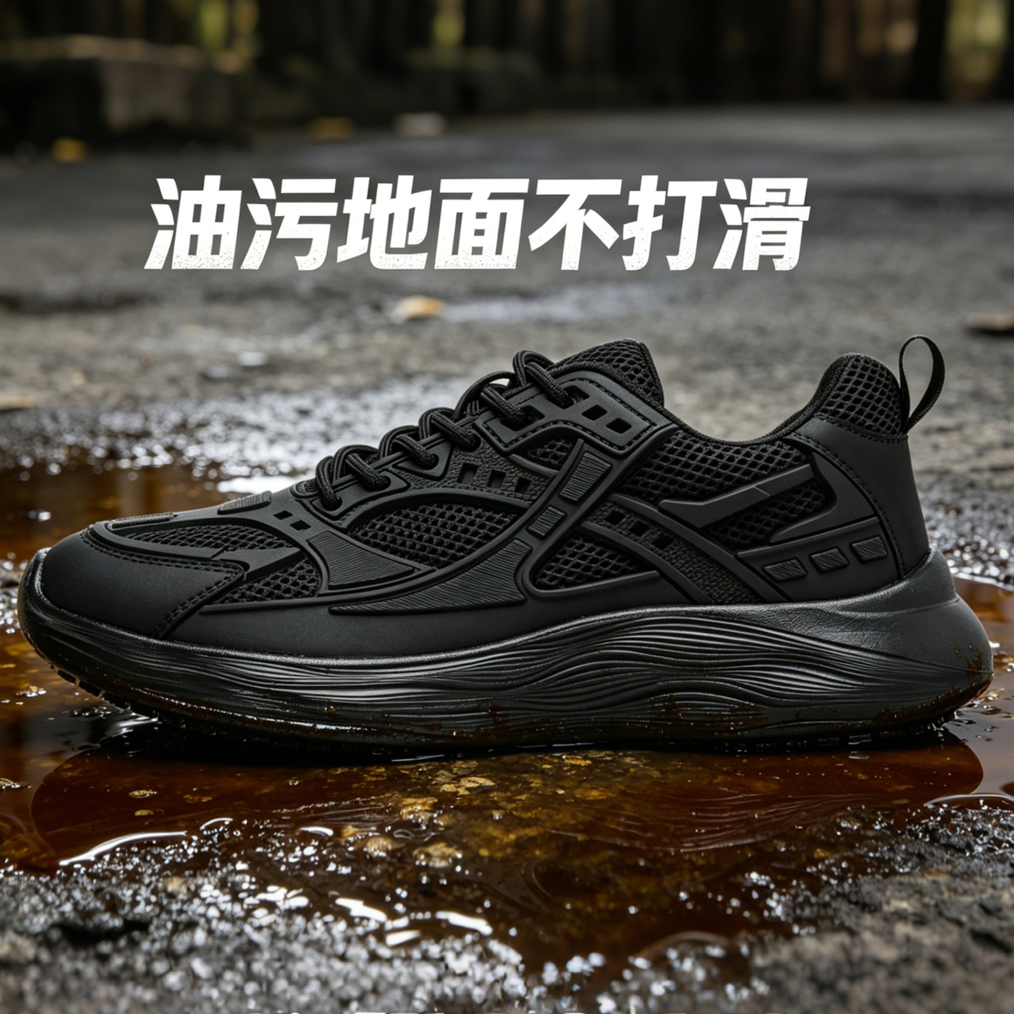 御厨盾餐饮厨师鞋防滑防水防油透气防臭专用黑色休闲后厨厨春季