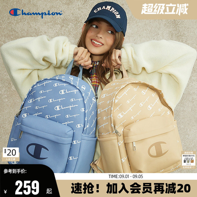 Champion大容量老花双肩包图片
