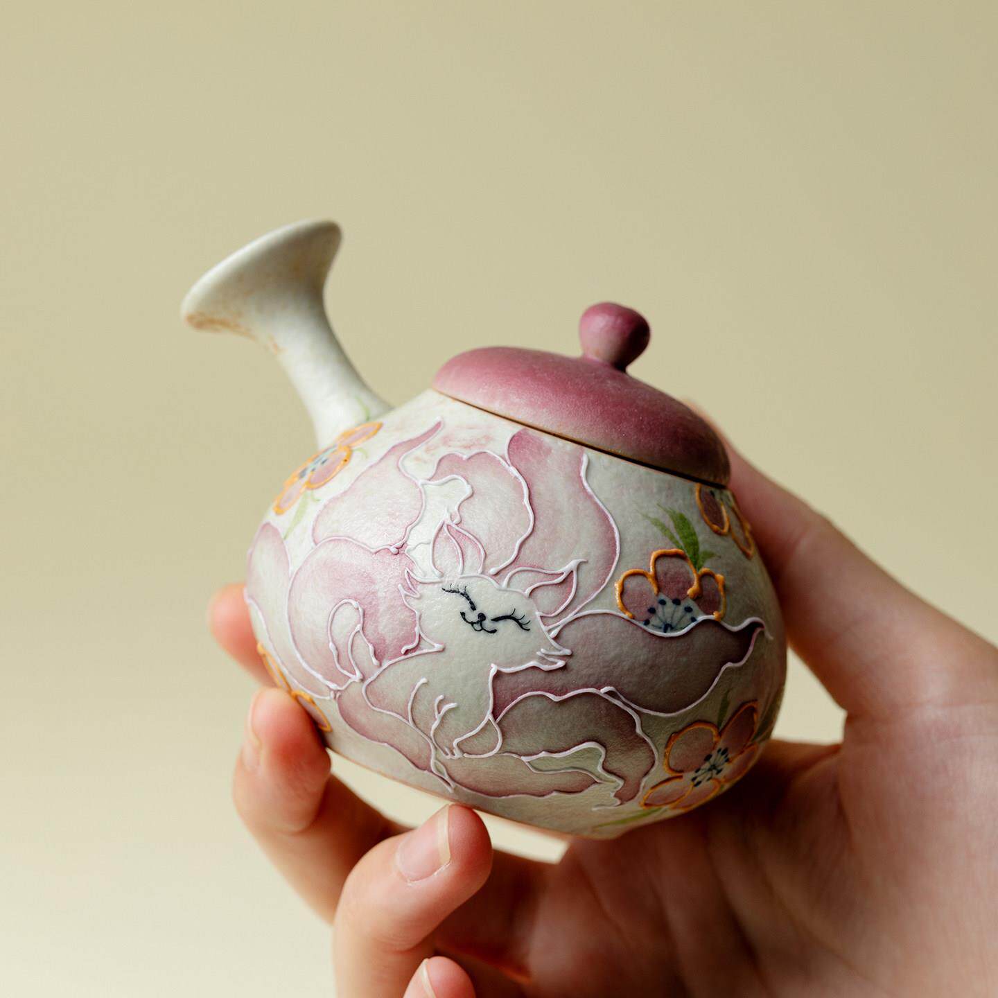里作礼火石纯手绘九尾仙狐茶具套产品图册装小套盒装节日送友朋闺