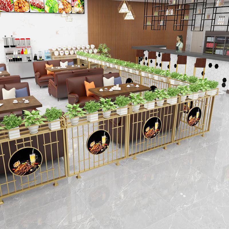 铁艺屏风花架餐厅半截过道甜品火锅卡座饭店奶茶护栏绿植装饰隔断