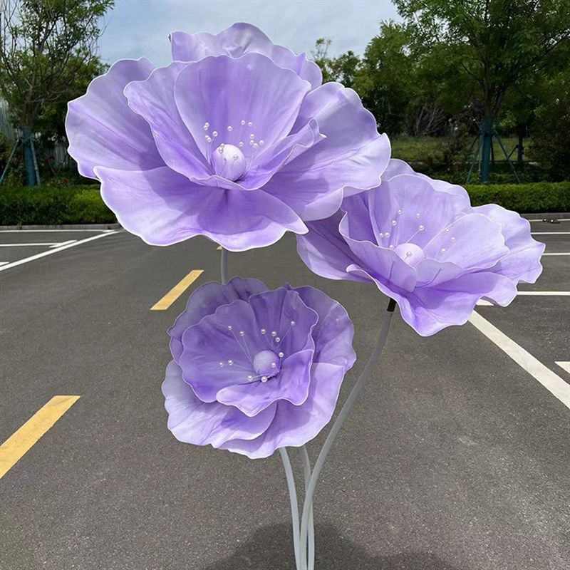 橱窗花成品道具丝网舞台花泡沫婚庆拍摄引布置道具婚礼路新款摆件图片