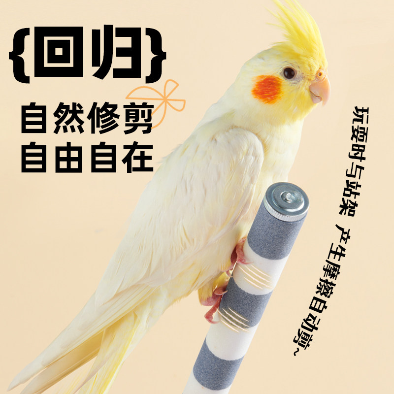 鹦鹉磨爪棒磨砂小鸟笼站杆站棍架不锈钢玄凤专用牡丹磨嘴牙石用品