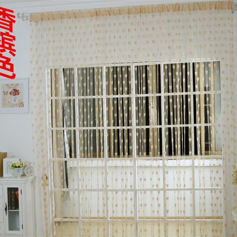 韩式爱心线 线帘 加密婚房门帘挂帘客厅玄关隔断 婚庆装饰窗帘子