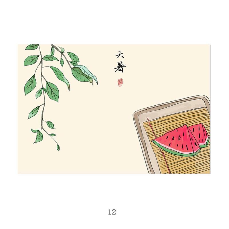 新中式二十四节气横版装饰画芯书房客厅餐厅茶室挂画油画布自粘画图片