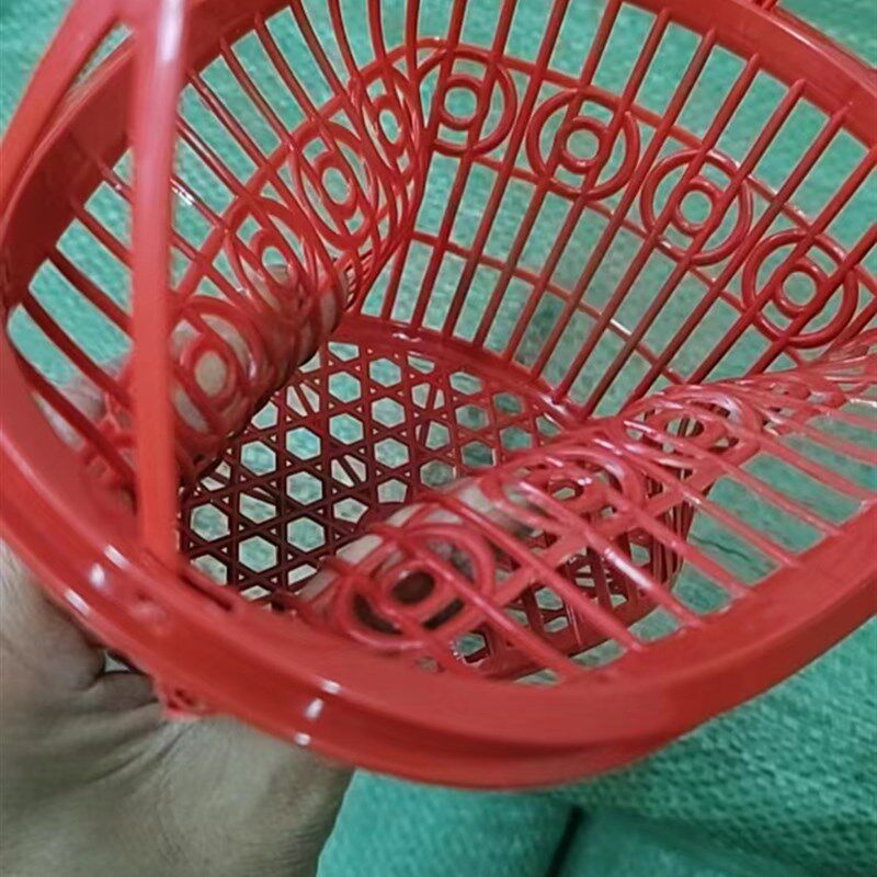 包邮圆形塑料草莓篮水果杨梅篮子带提手桑葚采摘筐蓝莓枇杷鸡蛋篮