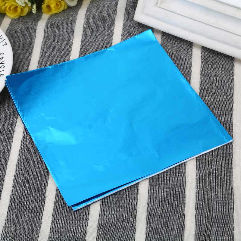 包装铝箔纸 9*9厘米彩色光面锡纸 桔柑普茶叶饼手工黑糖红糖果用