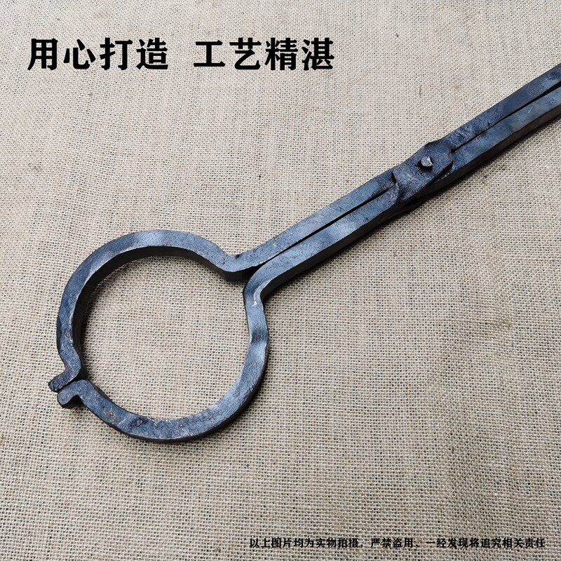 夹狗钳手工锻打1.1米圆口方口椭圆新款带锁狗狗防疫防咬救助工具