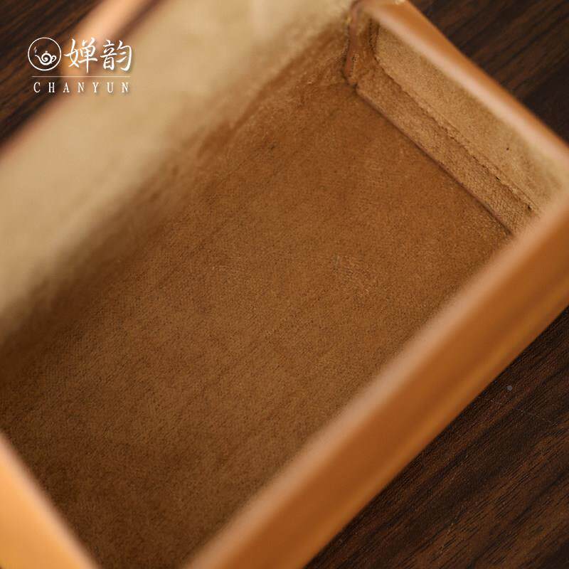 婵韵中复C7-浅咖皮革咖色茶事包古旅行具收纳包茶包袋茶茶式具配
