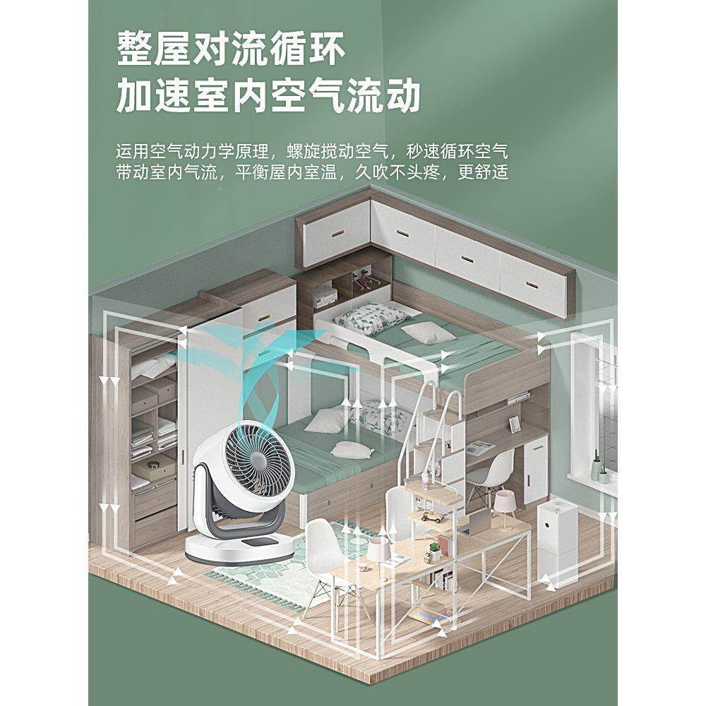 增空气循环扇节面能强风台家用大风力涡轮压桌左右摇764头电扇风