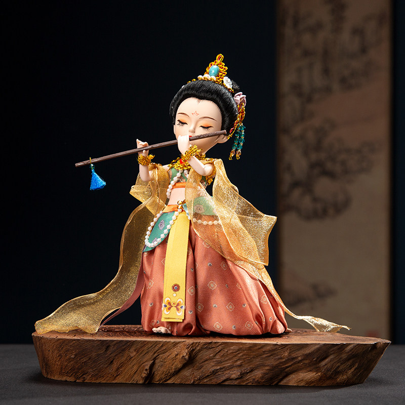 中国风敦煌飞天绢人娃娃四大美女摆件特色手工艺礼品出国送老外