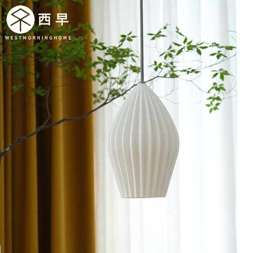 西早 法式现代东方禅意侘寂风陶B瓷吊灯 餐厅卧室吧台玄关衣帽间