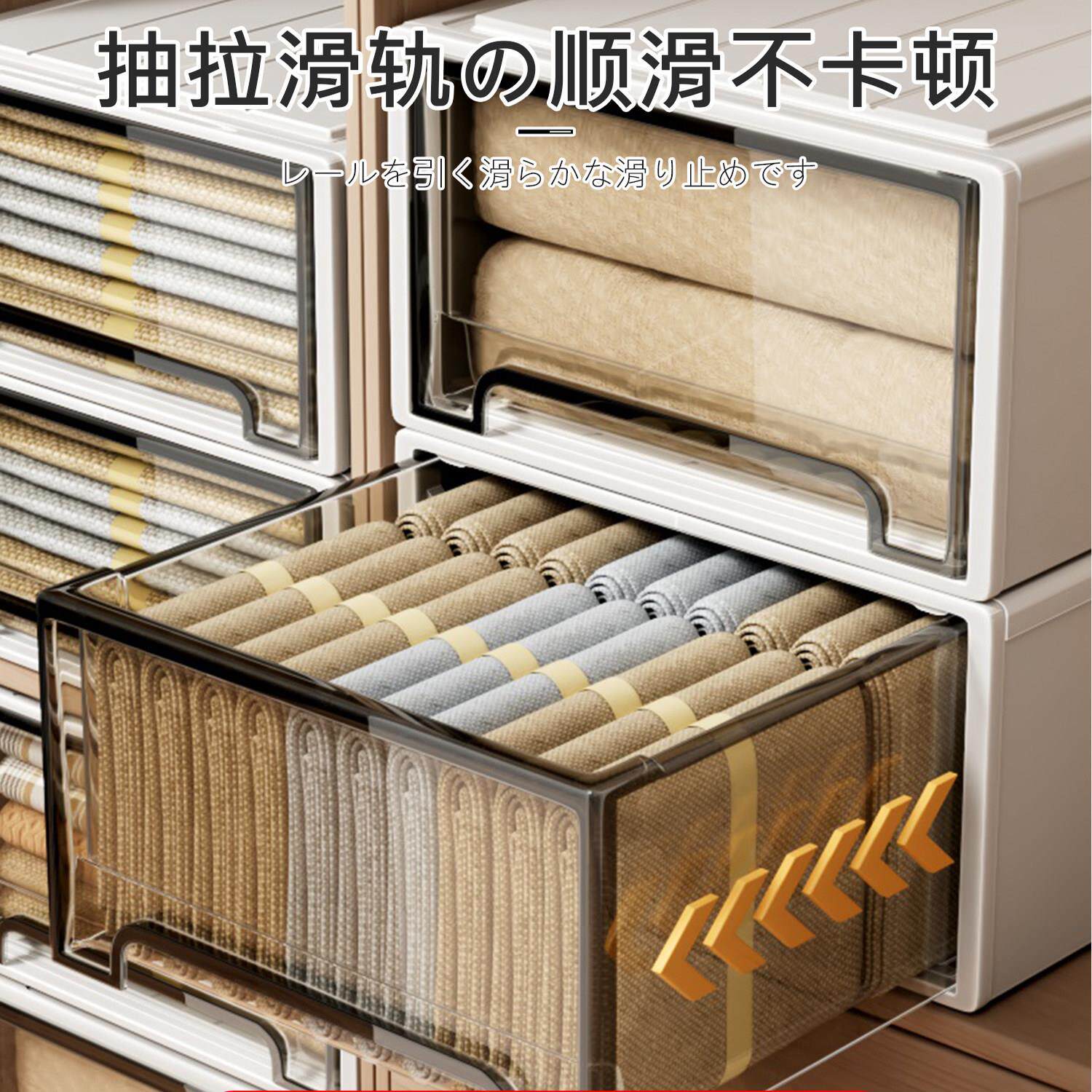 服抽屉式家收纳分箱透明玩具储物盒衣柜内衣物snx用整理分格层神