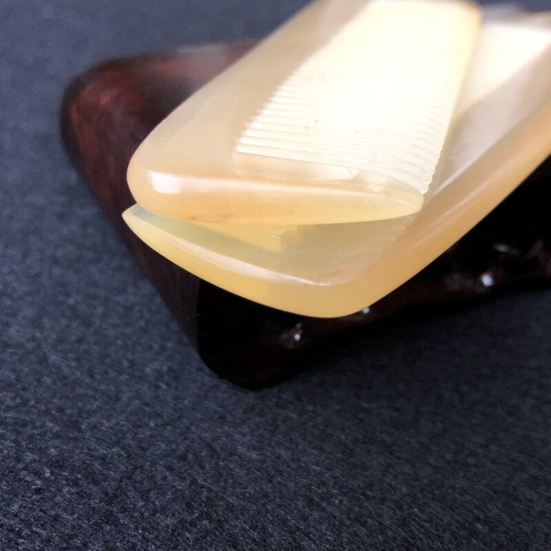 天然牛角梳挑分发尖尾造型梳子女孩扎辫子宝宝羊角梳黄角按摩密齿
