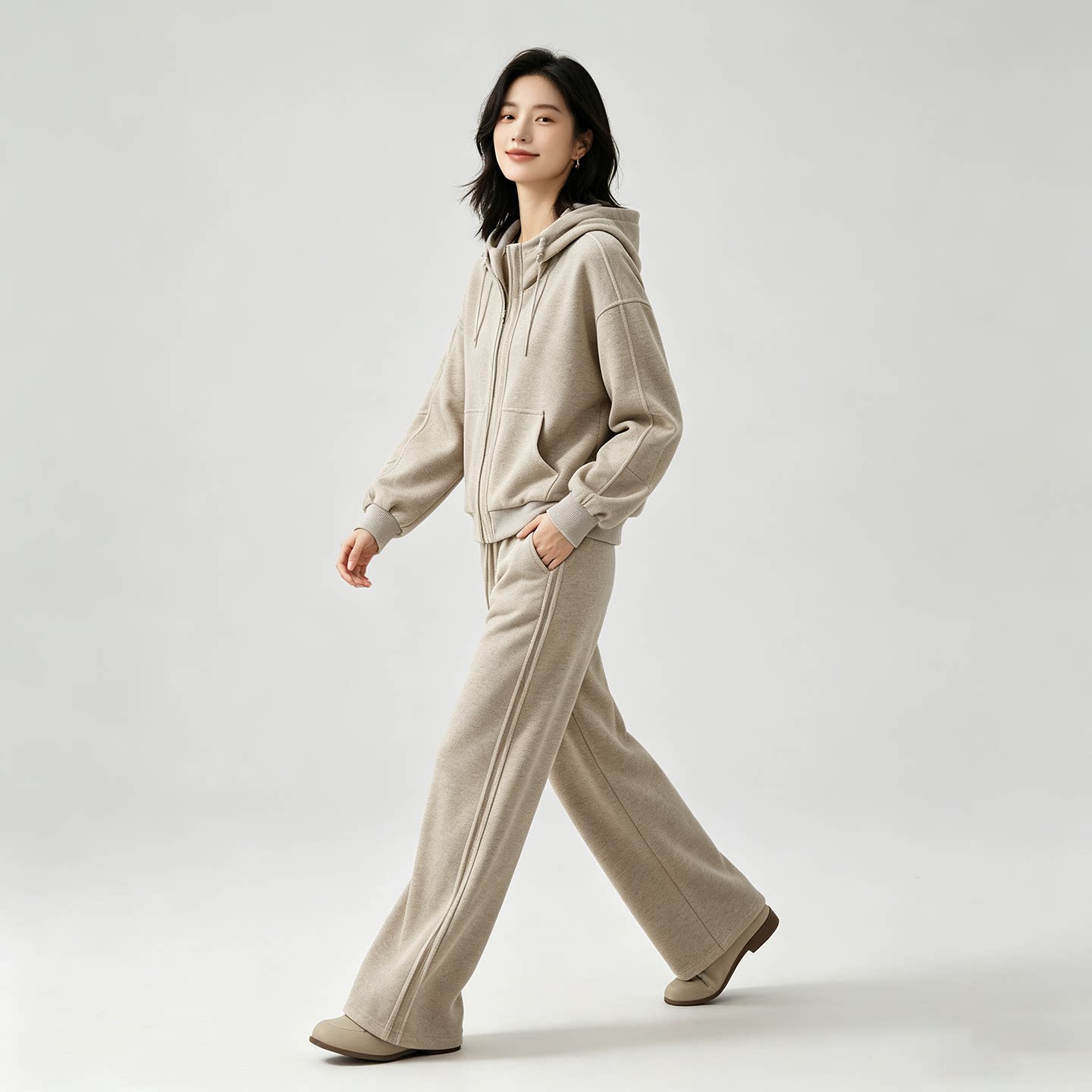 连帽卫衣长裤套装女显瘦两件套