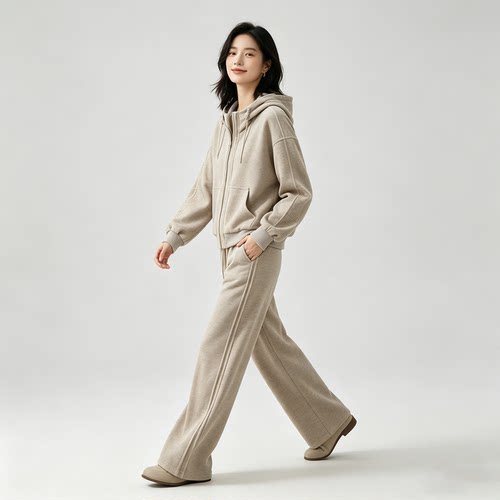 连帽卫衣长裤套装女显瘦两件套