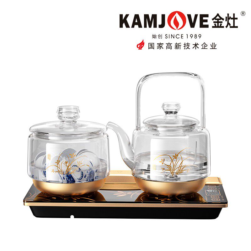 金灶H19全自h动底部上水电热烧水壶玻璃烧水壶恒温一体茶台热水壶