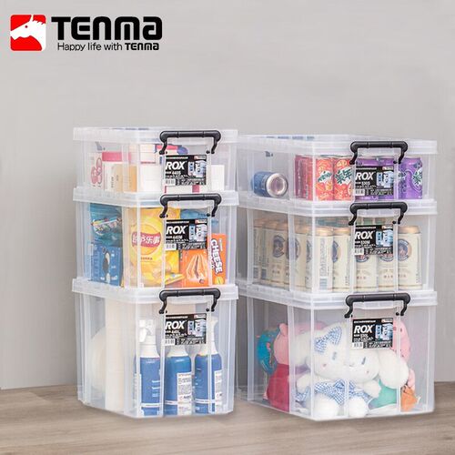 Tenma天马收纳l箱劳克斯整理箱加厚直角透明储物箱家用宿舍储物箱