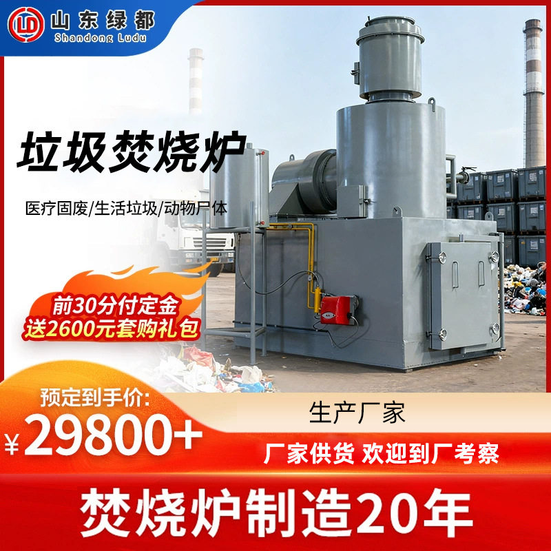 LDF-200型垃圾焚烧炉200公斤 乡村废弃物处理焚化炉 卫生院废品处