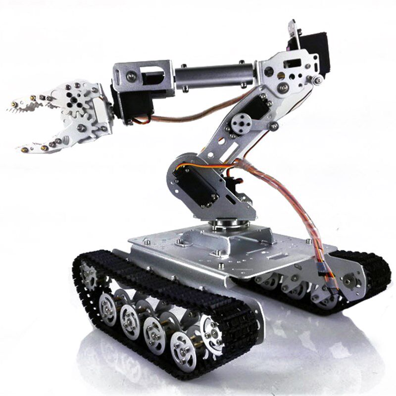7自由度机械手臂 减震车载机器人坦克智能小车 手机手柄控制