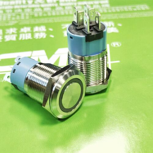 19MM西普大电流开关10A带灯2NO不锈钢自锁复位按钮MD19S防水IP67