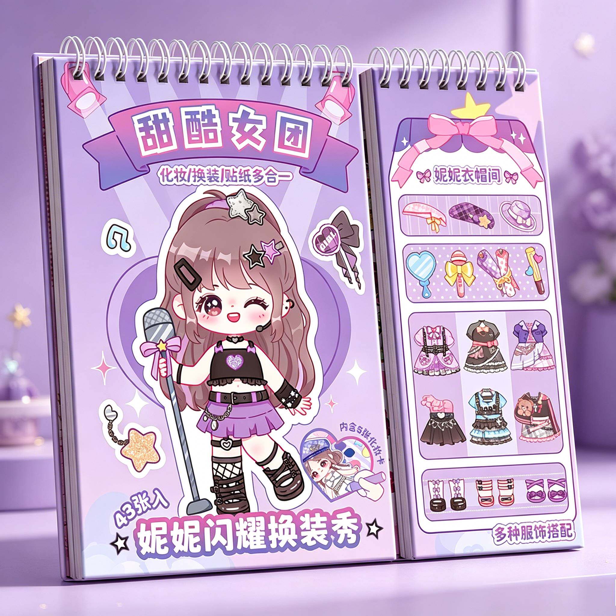 涂鸦水彩换装安静书女童DIY玩具