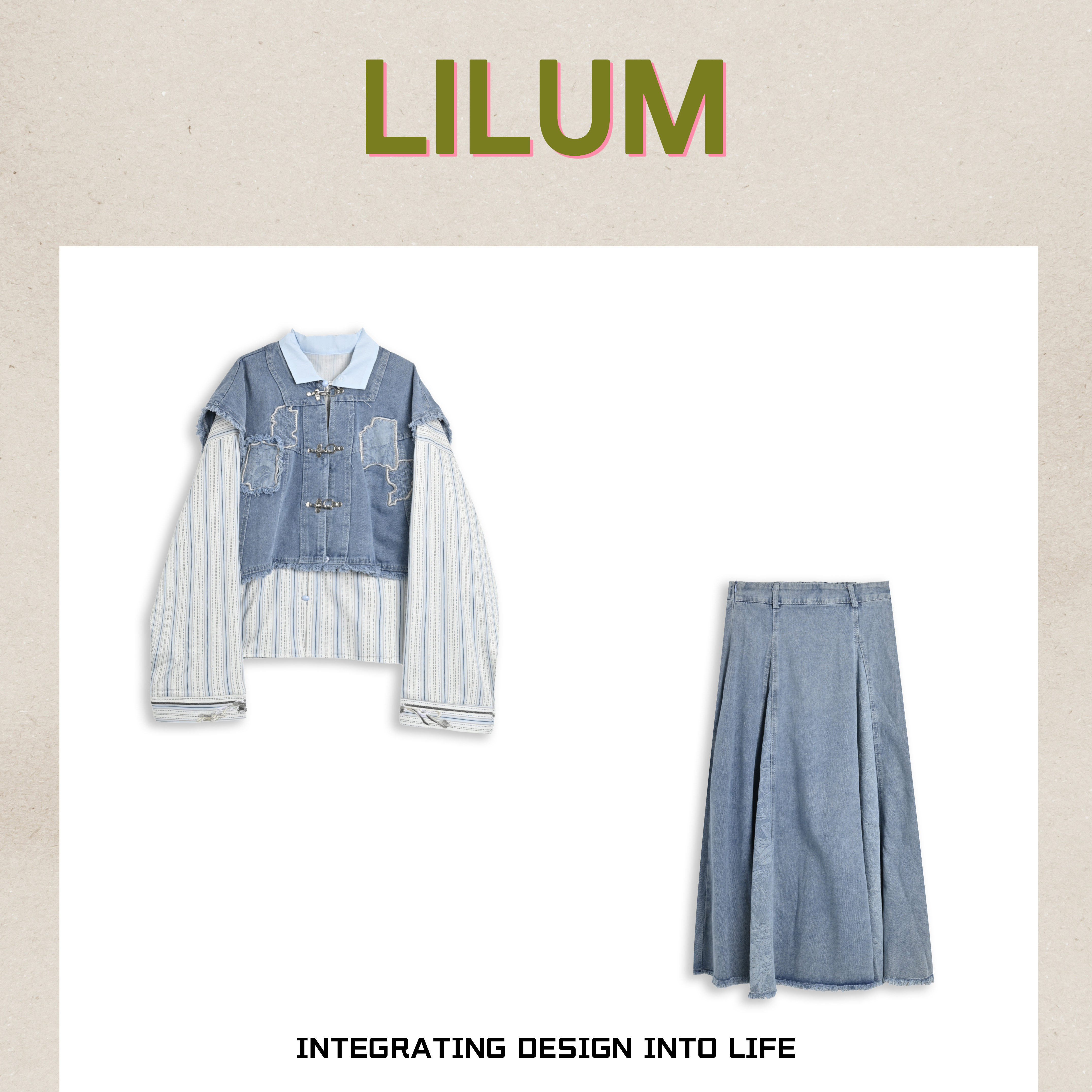 【小田专享】LILUM厘白【青天套装】时尚百搭休闲套装