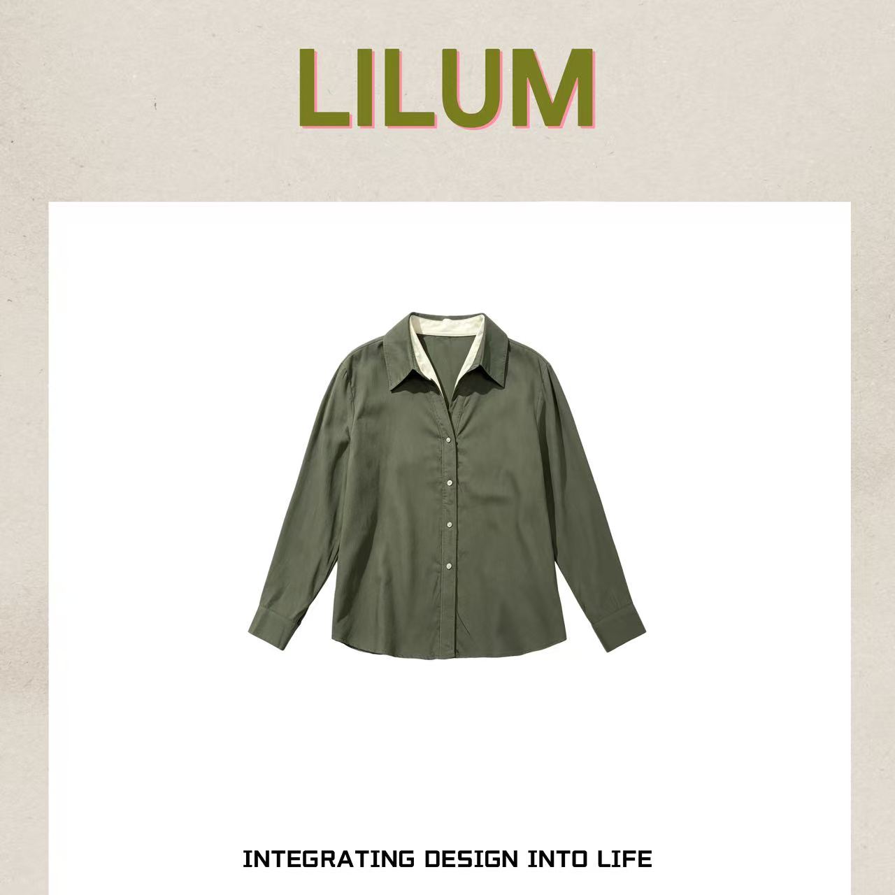 【小田直播间】LILUM厘白【松韵衬衣】时尚百搭休闲衬衣LB8368