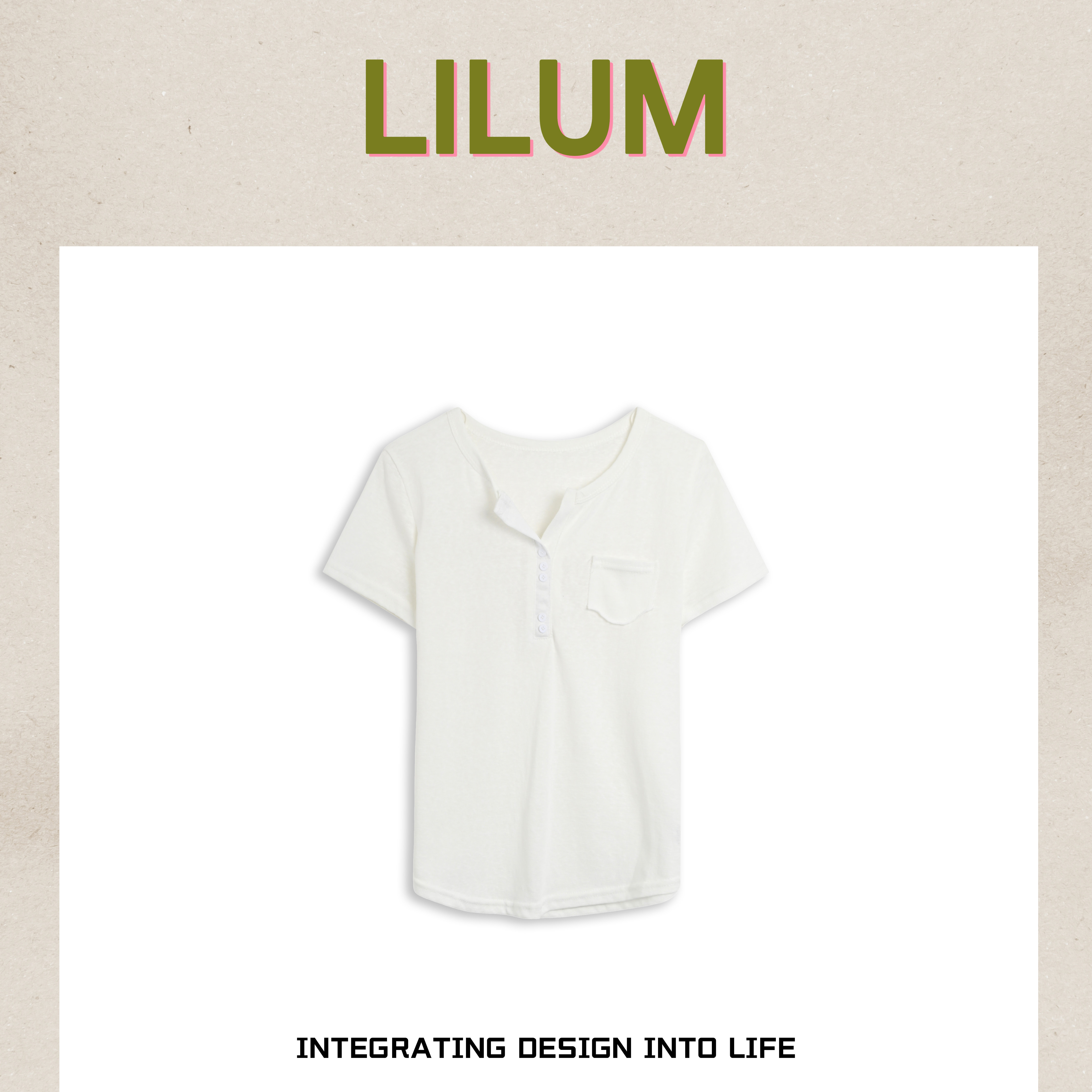 【小田专享】LILUM厘白【蓝影短袖】时尚百搭休闲短袖