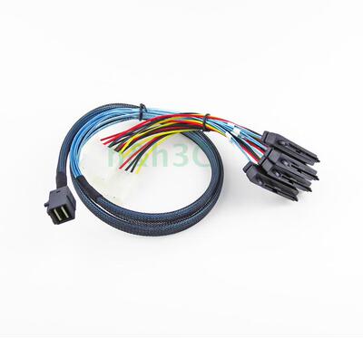 全新Mini SAS SFF8643转4SAS SFF8482服务器12G主板阵列1分4SAS线