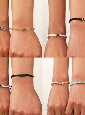 跨境爱心投影手链时尚百搭设计100种语音我爱你几何高清个性手饰