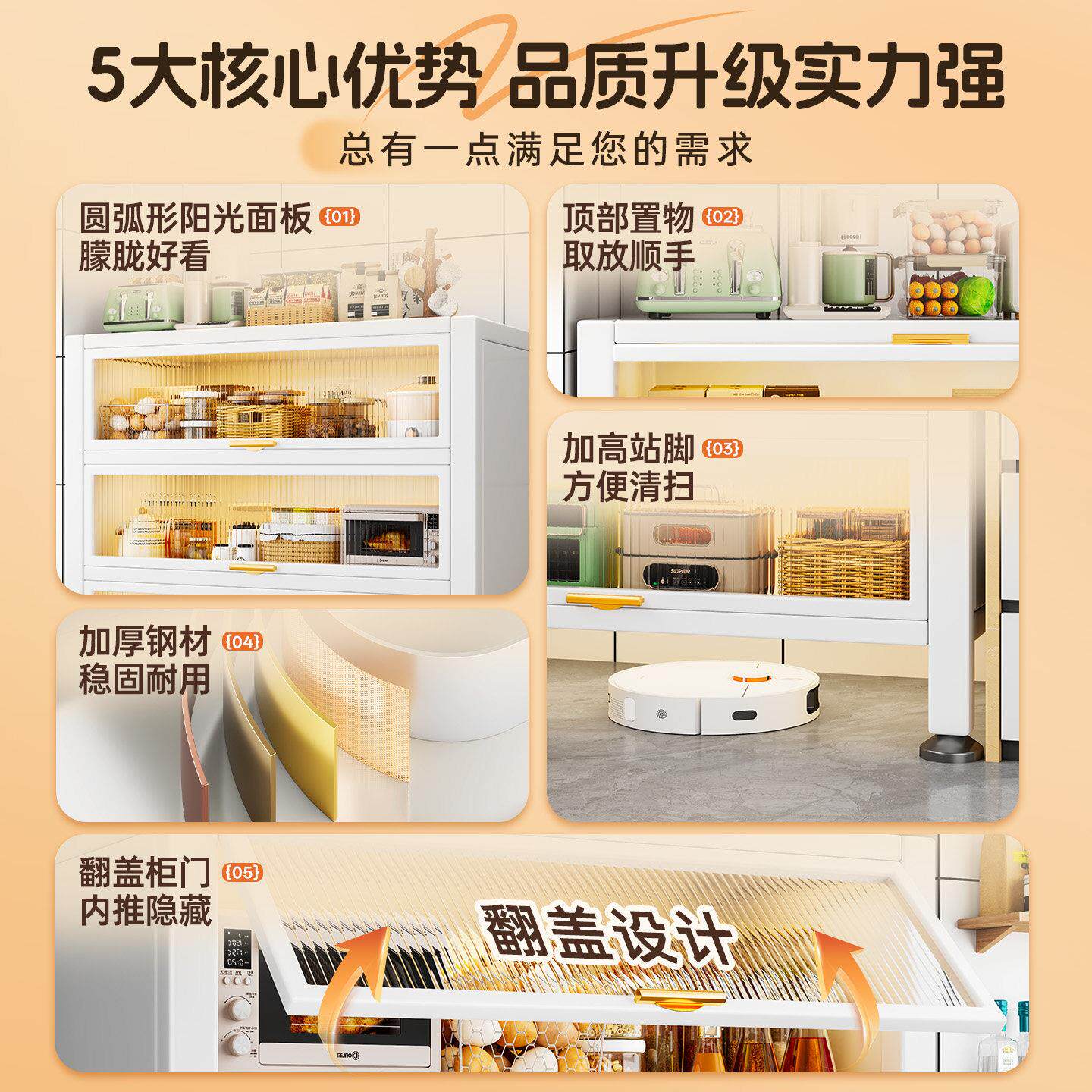 厨房钢置CF-WBLZW物架橱用制多层微波炉烤箱家收纳架落地防尘储物
