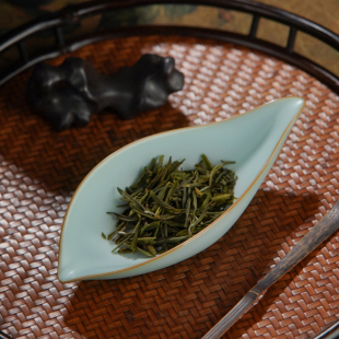 青澹汝窑茶荷茶则茶醒茶匙景德镇陶瓷功夫茶具茶道配件六君子茶铲