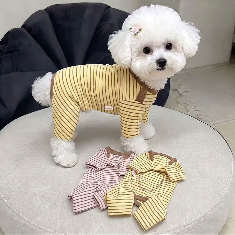 宠物衣服秋四脚衣狗狗条纹打底衫图片