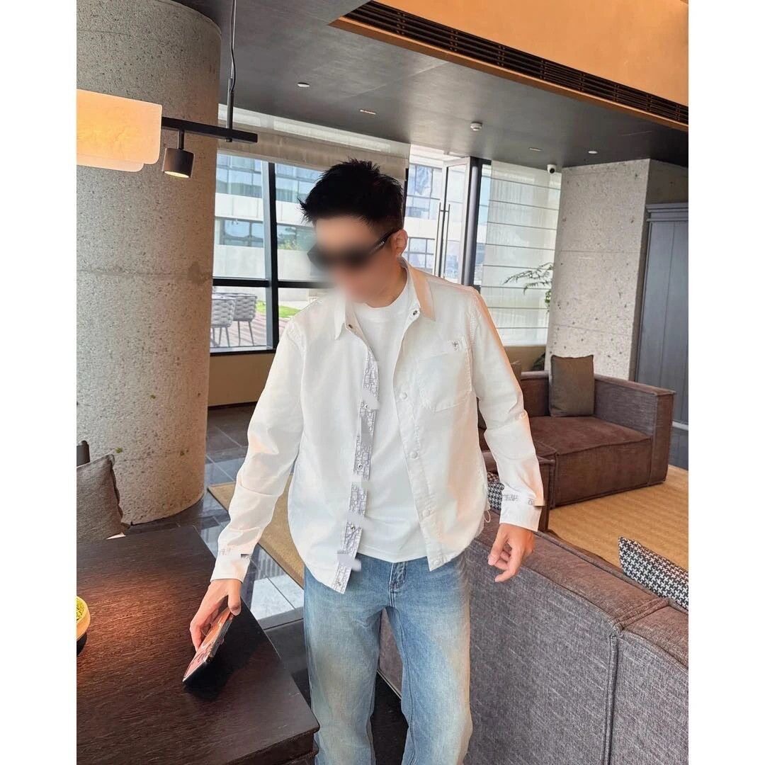 【拼接字母刺绣】26春季翻领梭织按扣夹克衬衫外套高级感男装上衣