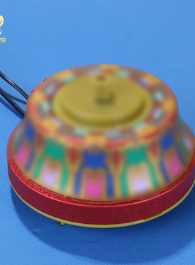 藏式电动a转轮摆件家用合金彩绘简转经桌面玄关禅意金转筒藏族摆