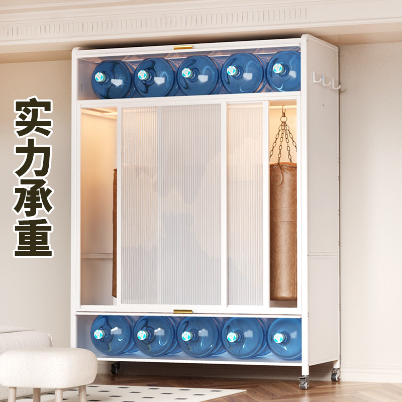 好莉仕推拉门衣柜移衣橱衣柜门儿童卧室铁简易收纳金属艺钢制家用
