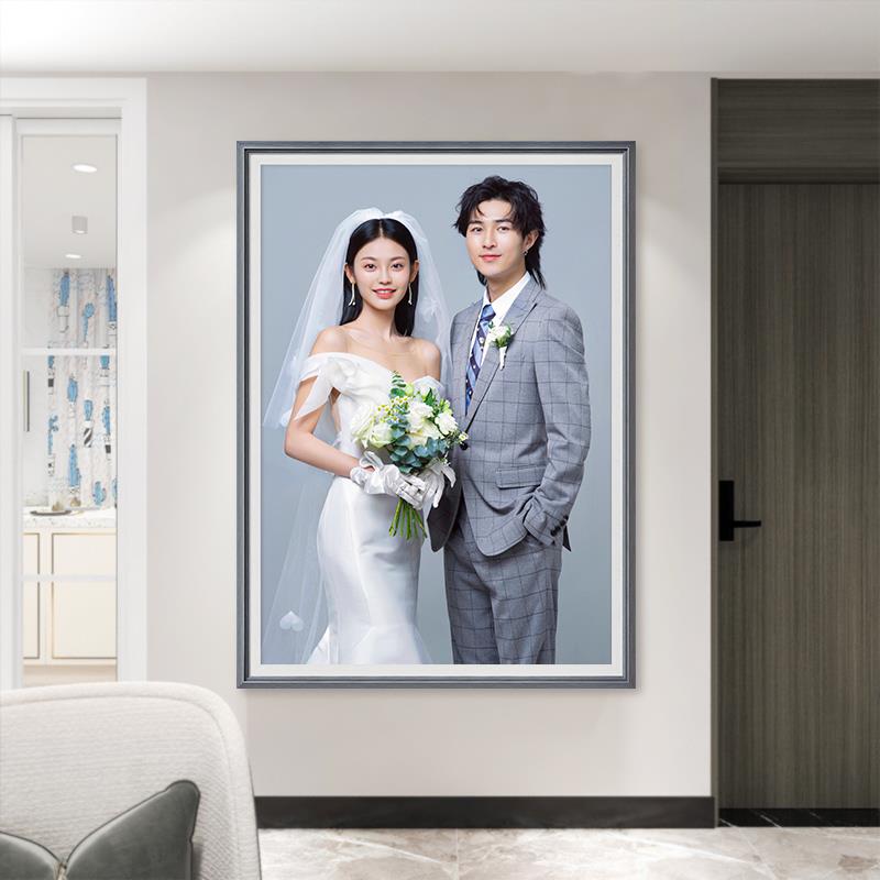 婚纱照相框玄关宫格30 40寸大尺寸结婚照片放大打印挂墙客厅走廊