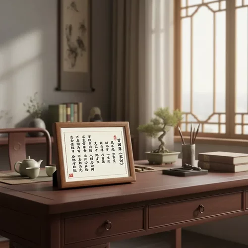 【下单立减50】曾国藩五勤字画摆件办公室桌面装饰书法摆台_WH