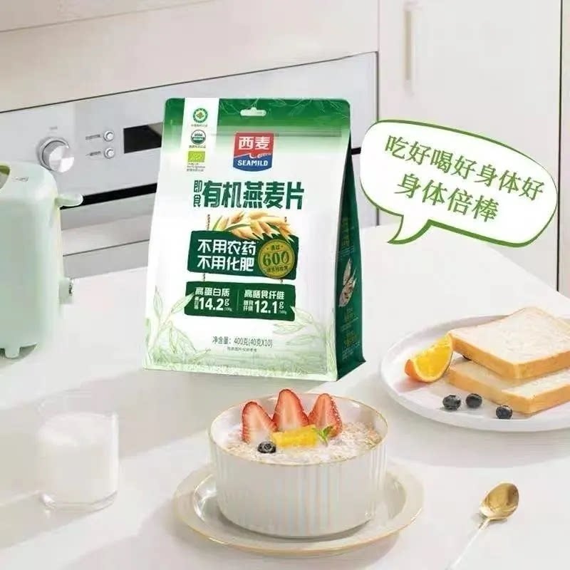 【西麦】有机燕麦片即食400克麦片独立小包装免煮代餐营养早餐图片